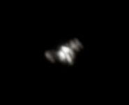 Foto der ISS sehr hoch am Himmel stehend, etwa in der Mitte des Überflugs. (c) Roland Marx