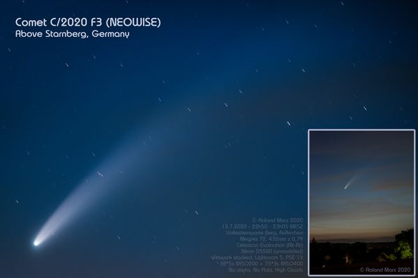 Komet C/2020 F3 NEOWISE Kollage 13.07.2020 Starnberg Stacked Roland Marx