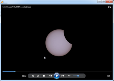Sonnenfinsternis im Zeitraffer: 581 Bilder (a 15 Sekunden) schrumpfen 2 Stunden und 23 Minuten auf nur 23 Sekunden FULL HD Film - (c) Roland Marx 2015