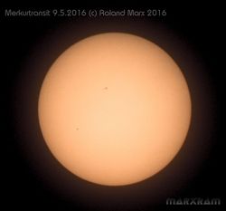 Merkurtransit durch Megrez72 und Canon 1100D fotografiert - (c) R.Marx 2016
