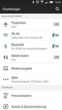 Rufen Sie die Bluetootheinstellungen in den Systemeinstellungen Ihres Android Geräts auf.