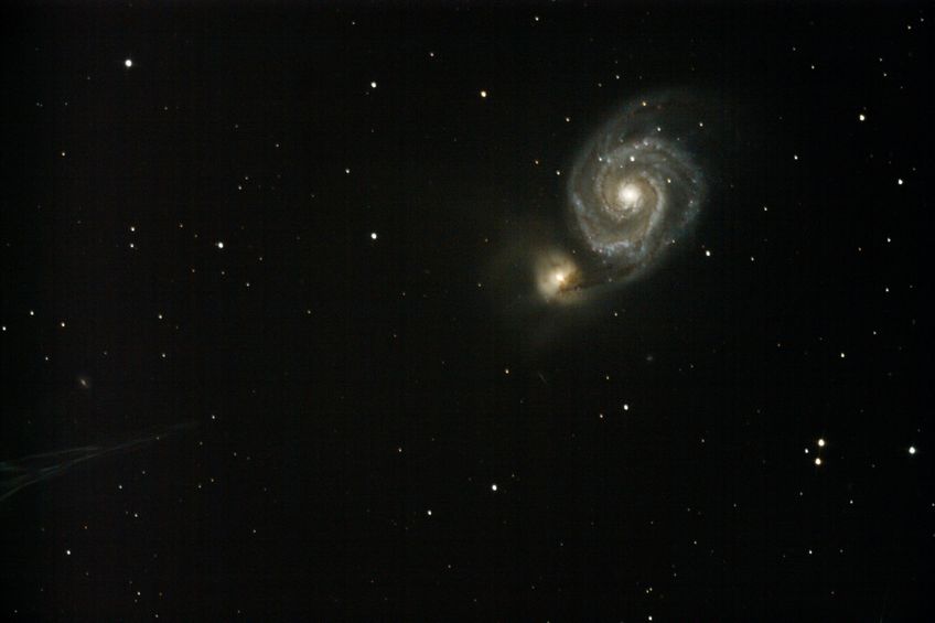 Totale: Whirlpoolgalaxie M51 - Aufgenommen 1.4.2017 (c) R. Marx