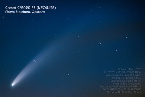 Komet C/2020 F3 NEOWISE 13.07.2020 Starnberg Stacked Roland Marx
